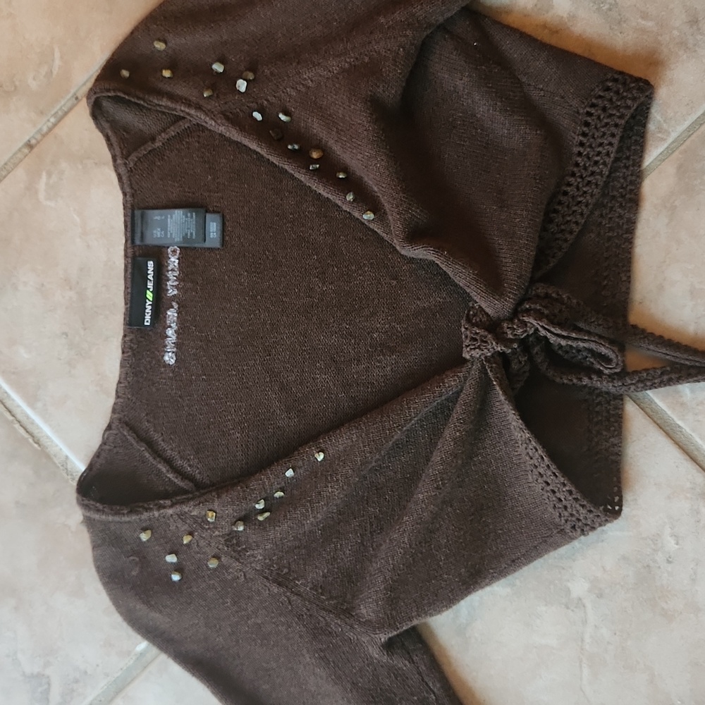 DKNY Cropped Cardigan Sweater